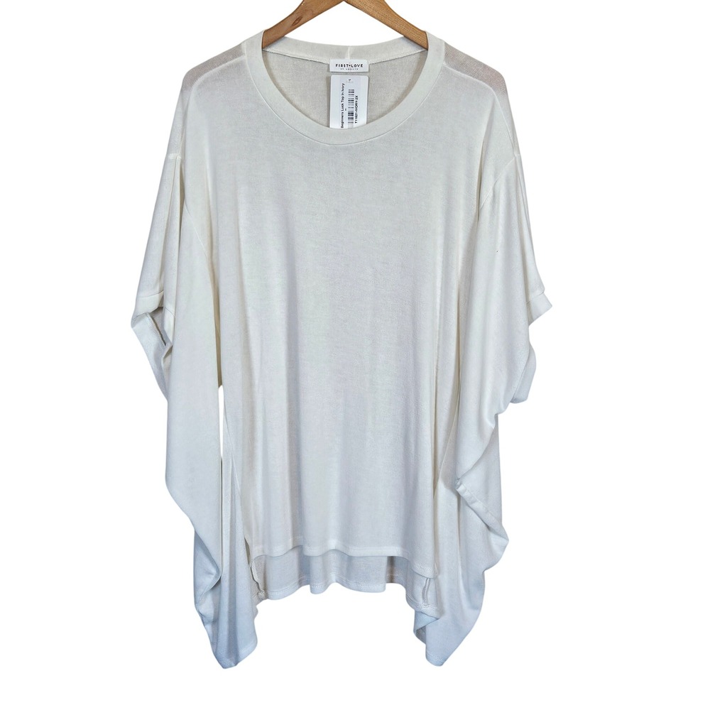 First Love by Lovelyn Beginners Luck Top Ivory Oversized Dolman Sleeve 2X NWT